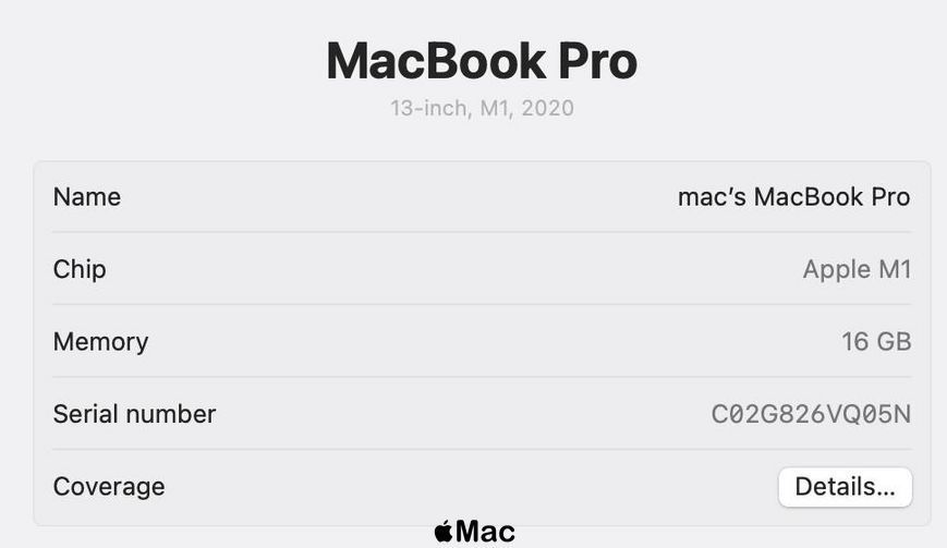 Apple MacBook Pro 2020 M1 16/512Gb Space Gray M1009 фото