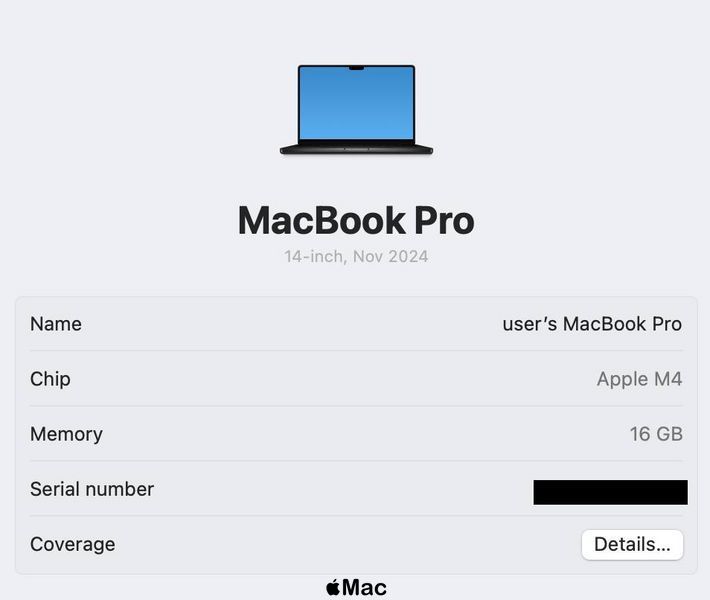 Apple MacBook Pro 14 2024 M4 16Gb / 512Gb Space Black M1481 фото