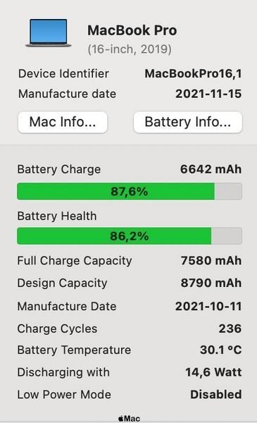 Apple MacBook Pro 16 2019 8-Core i9-9880H 32Gb 1Tb Radeon 5500M 8Gb Space Gray M1349 фото