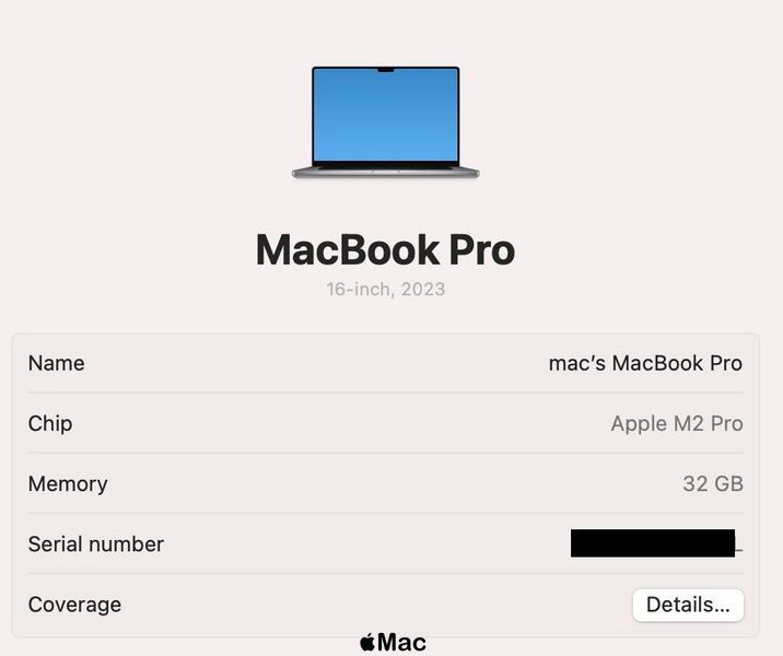 Apple MacBook Pro 16 2023 19-Core GPU M2 Pro 32Gb 1000Gb Space Gray M1509 фото