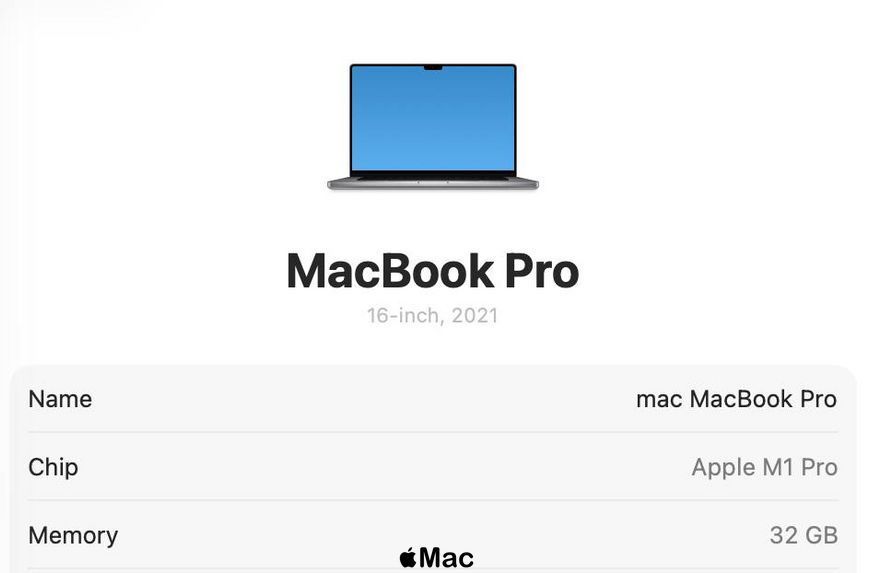 Apple MacBook Pro 16 2021 M1 Pro 32Gb RAM 512GB SSD Space Gray M2727 фото