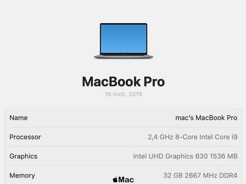 Apple MacBook Pro 16 2019 8-Core i9-9880H 32Gb 512Gb Radeon 5300M 4Gb Space Gray M1827 фото