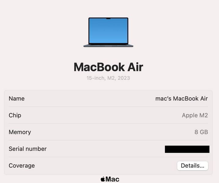 Apple MacBook Air 15' M2 2023 8/512Gb Midnight M1075 фото