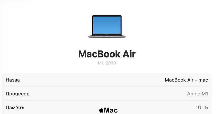 Apple MacBook Air 2020 M1 16Gb 256Gb Space Gray M2823 фото