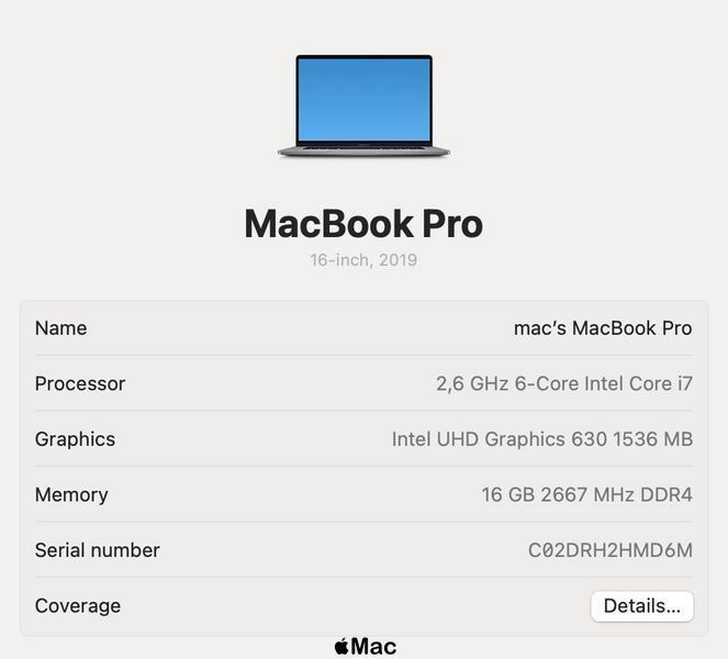 MacBook Pro 16 2019 8-Core i7-9750H 16Gb 512Gb Radeon 5500M 4Gb Space Gray M1403 фото