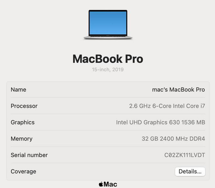 Apple MacBook Pro 15 2019 i7-9750H 32/512Gb Radeon Pro 555X 4GB Silver M1061 фото