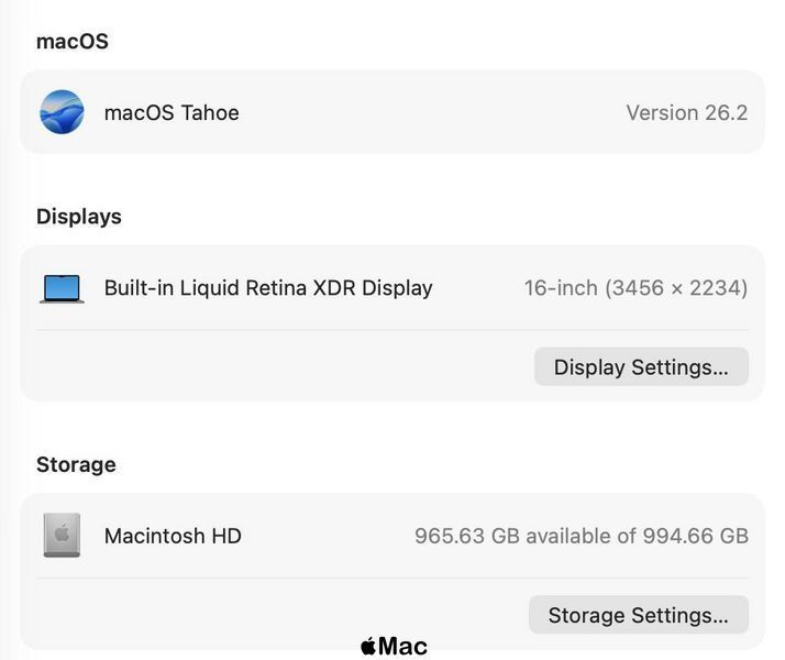 Apple MacBook Pro 16 2021 16-Core GPU M1 Pro 32Gb 1000Gb Space Gray T1933 фото