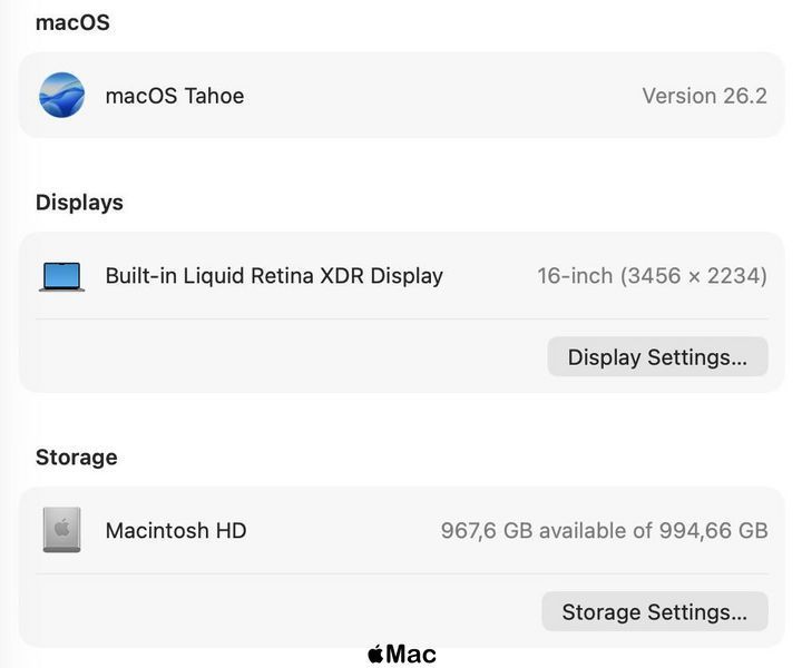 Apple MacBook Pro 16 2021 M1 Pro 16Gb 1Tb SSD Space Gray M2512 фото