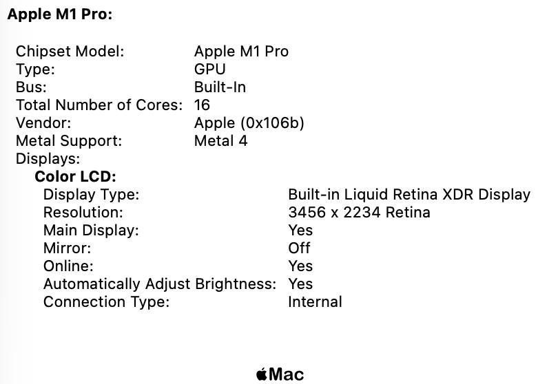 Apple MacBook Pro 16 2021 16-Core GPU M1 Pro 32Gb 1000Gb Space Gray T1933 фото