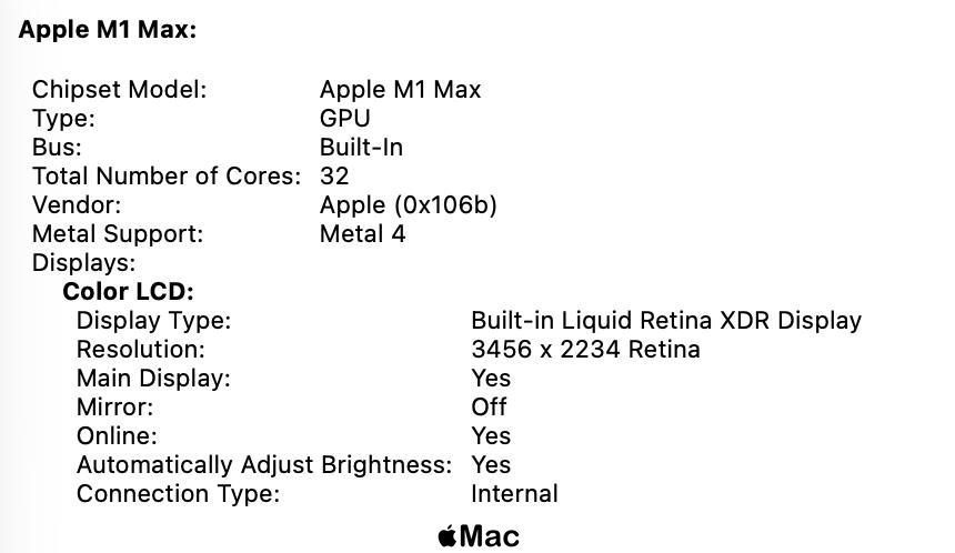 Apple MacBook Pro 16 2021 32-Core GPU M1 MAX 32Gb 1TB SSD Space Gray M2589 фото
