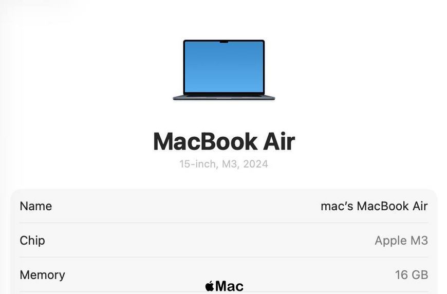 Apple MacBook Air 2024 15" M3 16GB RAM 512GB SSD Midnight M2481 фото