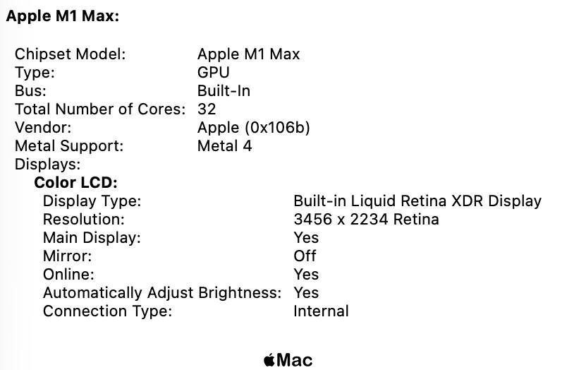 Apple MacBook Pro 16 2021 32 GPU M1 Max 32Gb RAM 512Gb SSD Space Gray M2094 фото