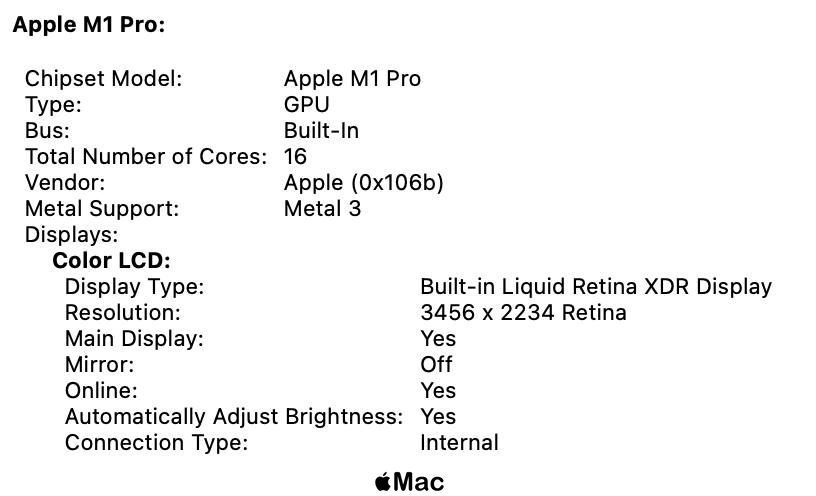 Apple MacBook Pro 16 2021 16-Core GPU M1 Pro 32Gb 512Gb Space Gray M1452 фото