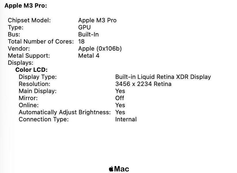 Apple MacBook Pro 16 2024 18-Core GPU M3 Pro 18Gb 512Gb Silver mdm BG089 фото