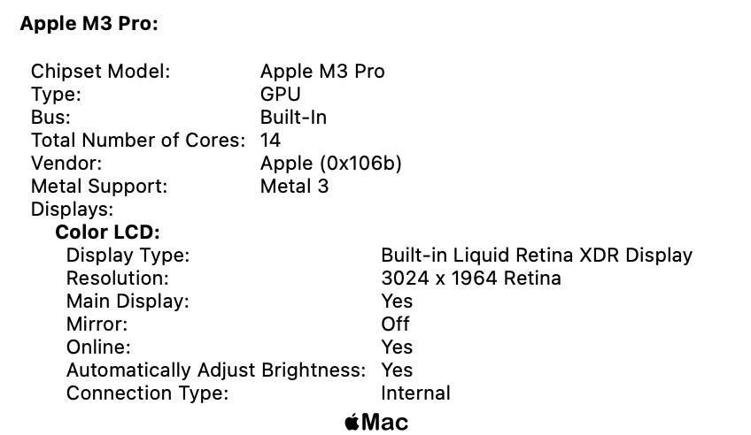 Apple MacBook Pro 14 2023 M3 Pro 18Gb / 512Gb Space Black (MRX33) M1189 фото