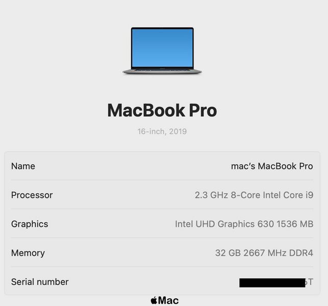 MacBook Pro 16 2019 8-Core i9-9980HK 32Gb 1000Gb Radeon 5300M 4Gb Space Gray M1595 фото