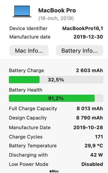 Apple MacBook Pro 16 2019 intel i9-9980HK 32Gb 1TB SSD Radeon 5500M 4Gb Space Gray M2773 фото