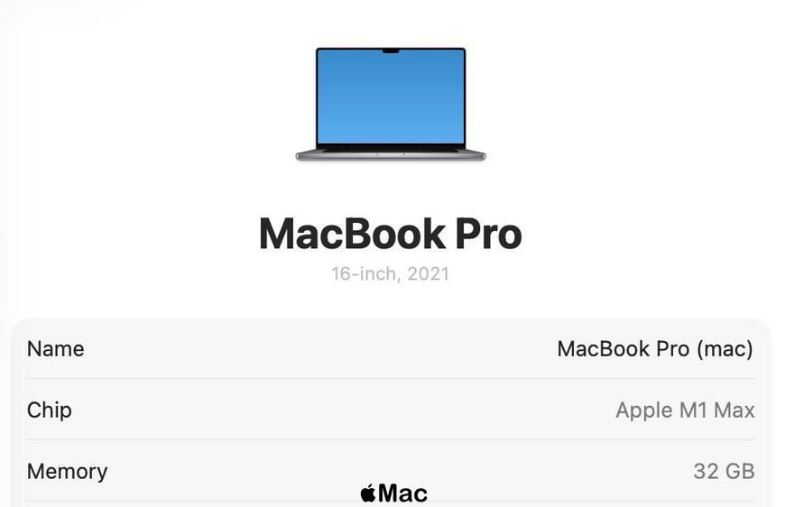 Apple MacBook Pro 16 2021 24-Core GPU M1 Max 32Gb 512Gb Space Gray M2293 фото