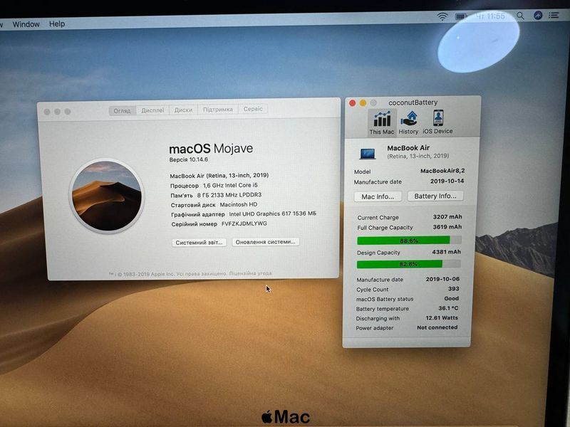 Apple MacBook Air 2019 Intel i5 8/128Gb Space Gray M002 фото