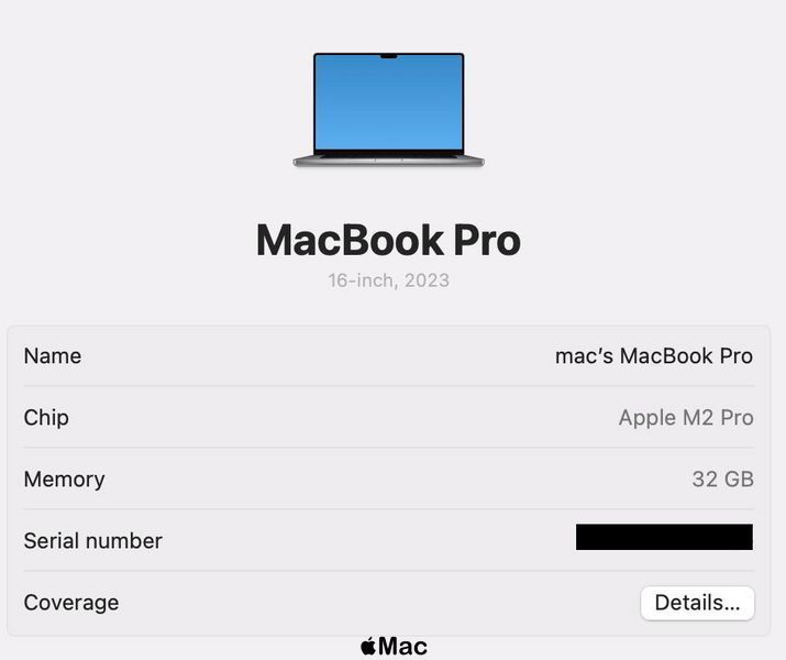 Apple MacBook Pro 16 2023 19-Core GPU M2 Pro 32Gb 1000Gb Space Gray M1390 фото