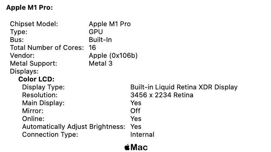 Apple MacBook Pro 16 2021 16-Core GPU M1 Pro 32Gb 1000Gb Space Gray M1381 фото