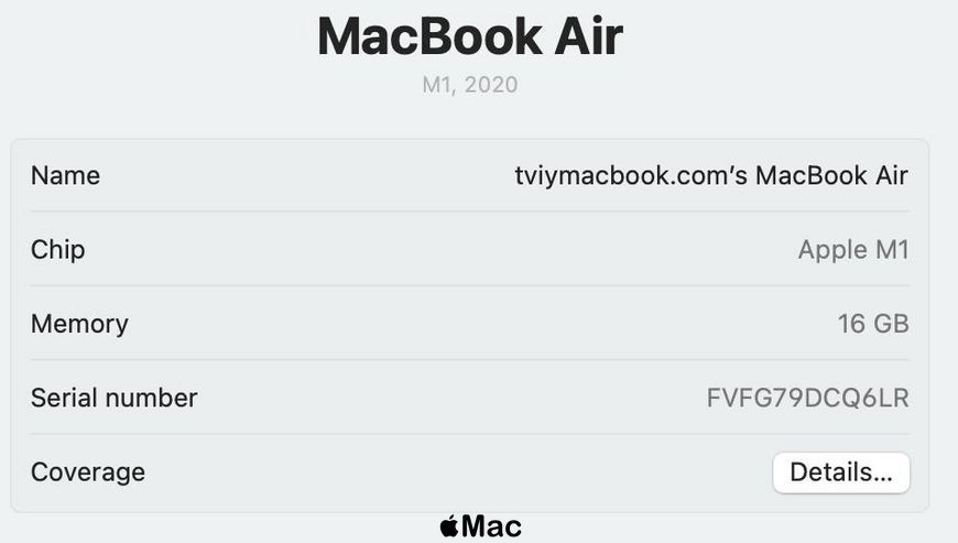 Apple MacBook Air 2020 M1 16/256Gb Space Gray M946 фото