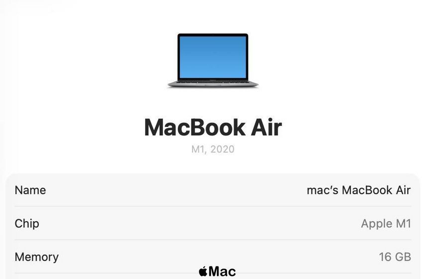 Apple MacBook Air 2020 M1 16Gb 256Gb Space Gray M2243 фото