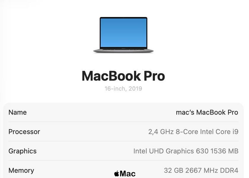 Apple MacBook Pro 16 2019 intel i9-9980H 32Gb 1TB SSD Radeon 5300M 4Gb Space Gray M2699 фото