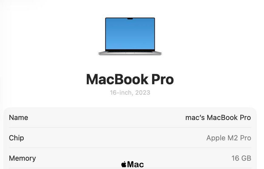 Apple MacBook Pro 16 2023 M2 Pro 16Gb 512Gb Silver M2513 фото