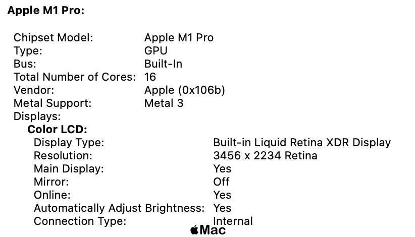 Apple MacBook Pro 16 2021 16-Core GPU M1 Pro 16Gb 512Gb Space Gray M1457 фото