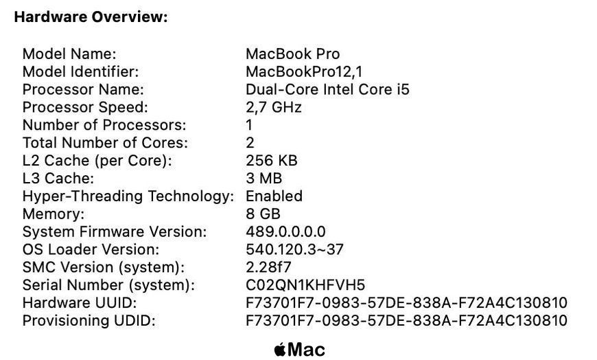 Apple MacBook Pro 13 2015 Intel i5 8GB 256GB SSD Silver TR497 фото