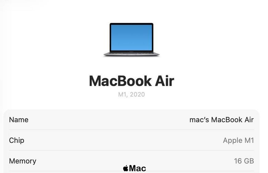 Apple MacBook Air 2020 M1 16Gb 256Gb Space Gray M2839 фото